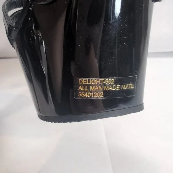 2 Pair Pleaser Heels 6 Delight 662 Corset Black Patent Mary Jane Dance Pole 6" - Picture 6 of 16